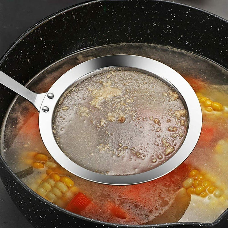 MyLifeUNIT Japanese Hot Pot Skimmer, Stainless Steel Mesh Food Strainer Foam and Grease Fishing Spoon 2.16 X 3.93 X 10.86 inches - Image 3